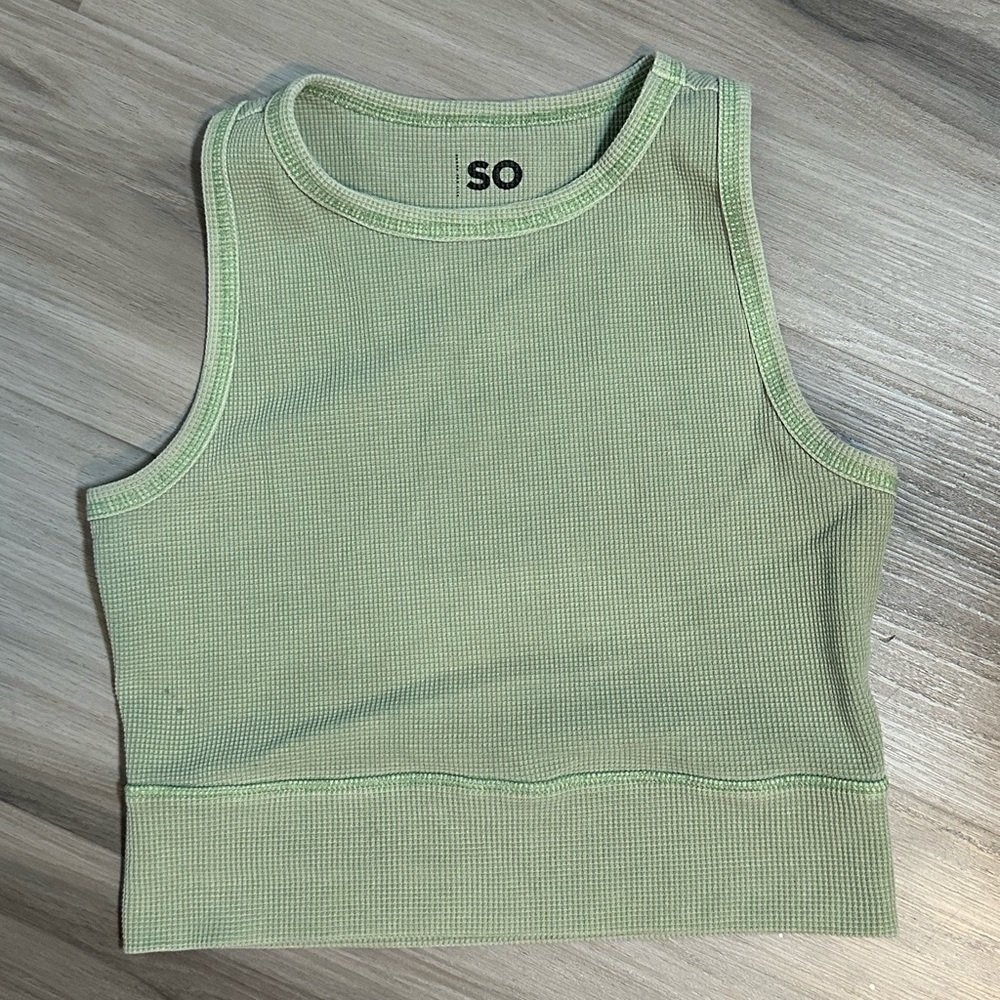 Green Textured Racer Back Women’s Cozy Tank Top Sz M